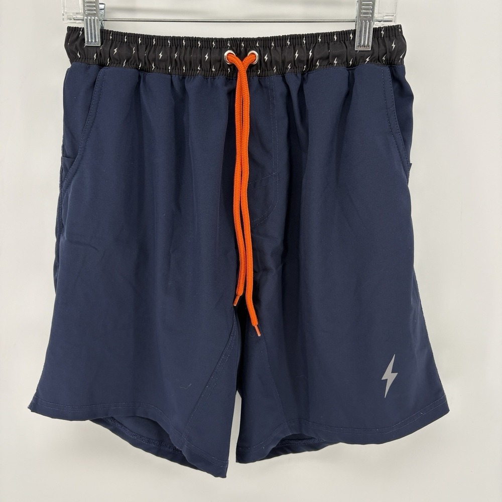 Bruce Bolt Performance Athletic Shorts Navy  Drawstring Tech Mens Large 7 Inseam